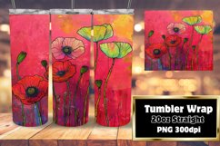 Bright Floral Tumbler 20oz Wrap Sublimation Pattern Product Image 1