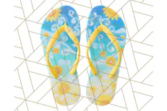 Sky Blue and Sunshine Yellow Summer Clipart PNG, Tropical Product Image 5