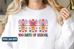 100 Days of School PNG, Pencil Bow PNG design Product Image 5