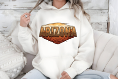 Arizona State PNG, Vintage Desert Sunset Sublimation Design Product Image 5