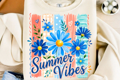 Summer Vibes Blue Daisy PNG Product Image 1