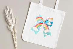 Rainbow Cloudy Sky Coquette Bow Clipart Product Image 5