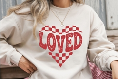 LOVED PNG | Checkered Heart Valentine Sublimation Design Product Image 2