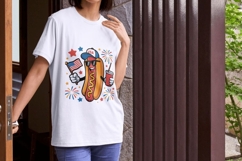 Funny Hot Dog Independence Day PNG 300 DPI Product Image 5