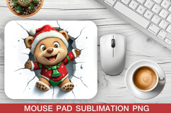 Christmas Bear Mouse Pad Sublimation - Christmas Mouse Pad Product Image 1