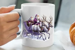 Christmas Purple Santa Claus Sublimation, Christmas PNG Product Image 5