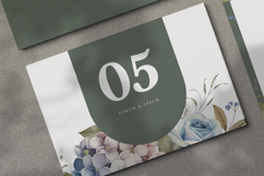 greenery wedding invitation card with hydrangea watercolor Product Image 5