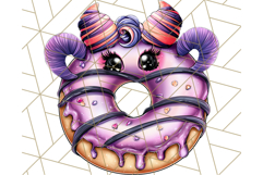 Halloween Donut Clipart PNG, Cute Spooky Doughnut Art Product Image 5