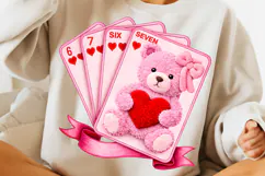 Playing Cards Valentine 6 7 PNG, Preppy 67 Six Seven PNG Product Image 2