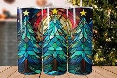 Christmas Stained Glass Trees Tumbler Design Product Image 1
