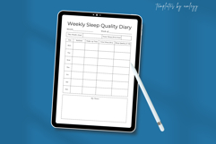 Weekly Sleep Quality Diary Digital Planner Canva Template Product Image 5