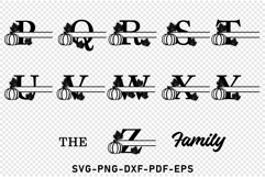 Pumpkin and maple Monogram split Letters SVG, Thanksgiving Product Image 5