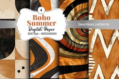 Summer Boho digital paper Seamless backgrounds Product Image 2