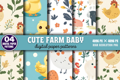 Cute Farm Baby Digital Paper Pattern Bundle PNG Product Image 6