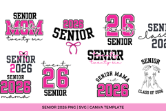 Senior 2026 PNG SVG Bundle - 10 Graduation Senior Mom Product Image 1