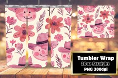 Vintage Floral Tumbler Wrap Sublimation Designs 20oz Product Image 1