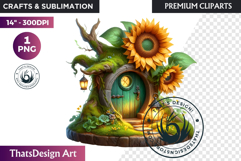 Enchanted Woodland Animal &amp; Sunflower Clipart PNG Product Image 1