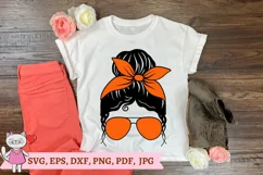 Orange Mom Bun svg, autumn, Hair Sunglasses Headband svg Product Image 4