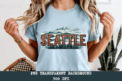 Seattle PNG, Washington Space Needle Mountain Sublimation Product Image 5