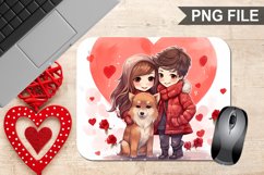 Dog Valentine&#039;s Day Sublimation Mouse Pad PNG Design Product Image 1