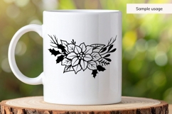 Hand Drawn Christmas Poinsettia Floral Arrangement SVG Product Image 5