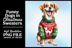 Christmas Dog Watercolor PNG Product Image 1