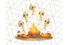 Creepy Carnival Halloween Clipart PNG with Hayride Art Product Image 5