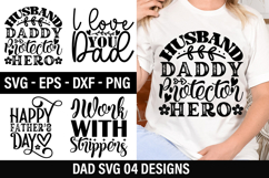Dad Quotes SVG Design -Husband daddy protector hero Product Image 1