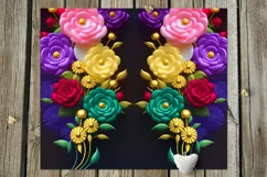 3 D Flowers | 14 Summer Skinny tumbler Sublimation designs Product Image 5