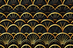 Black and Gold Art Deco Pattern Background with Luxury Style Product Image 1