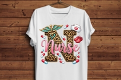 Nurse Letter N Leopard PNG, Nurse Sublimation Design, Product Image 5