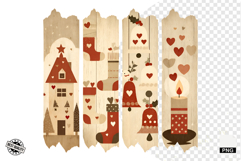Wooden Christmas Brushstrokes Clipart Product Image 1