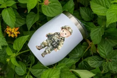 Baby Military Army Watercolor Sublimation Clipart Product Image 2