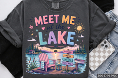 Meet Me at the Lake Retro Summer Lake Life PNG Design Product Image 1