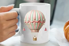 Christmas Hot Air Balloon Clipart, Christmas Hot Air Product Image 5
