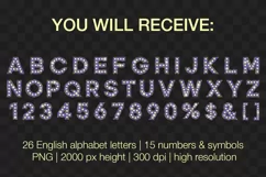 Very peri marquee letter with light PNG movie retro alphabet Product Image 3