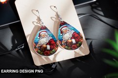 Stained Glass Christmas Santa flowers Earring Design Product Image 1