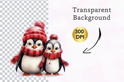christmas cute penguin clipart, penguin sublimation Product Image 2