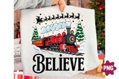 Christmas Believe North Pole Train Png, Product Image 1