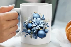 Blue Christmas Ornaments Clipart, Christmas PNG Product Image 5