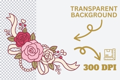 XOXO Coquette Valentine Clipart PNG SVG, Pink Bow Moon Stars Product Image 5