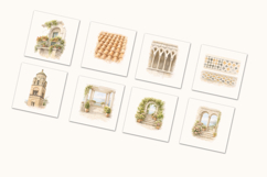 Amalfi Coast Watercolor Clipart, La Dolce Vita, Summer Product Image 10