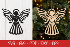 Christmas Angel laser SVG PNG| Christmas ornament Product Image 2