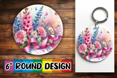 Joyful Coasters Circle PNG Style, Flowers Product Image 1