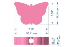 Simple Butterfly, Straw Topper STL File for 3D Printing. Product Image 4