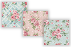 Sweet Peony Shabby Chic Seamless Floral Digital Paper Bundle Product Image 3