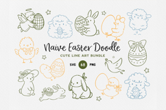 Naive Easter Doodle Clipart Bundle SVG PNG Bundle Product Image 1