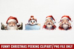 Funny Christmas Peeking Sublimation, Christmas Clipart Product Image 1