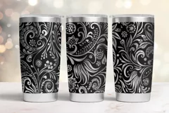 20oz Tumbler laser svg|Seamless Vintage Floral pattern wrap Product Image 1