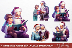 Christmas Purple Santa Claus Sublimation Product Image 1